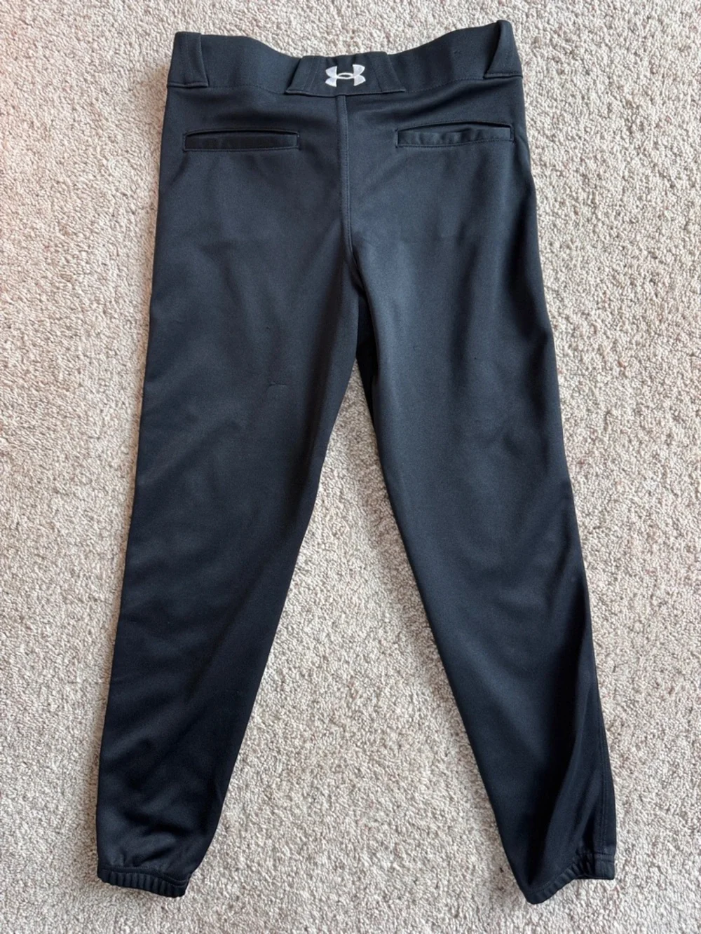 UA Boys Size YM Black Baseball Pants - Elastic Ankle - Practice Condition - Picture 7 of 8